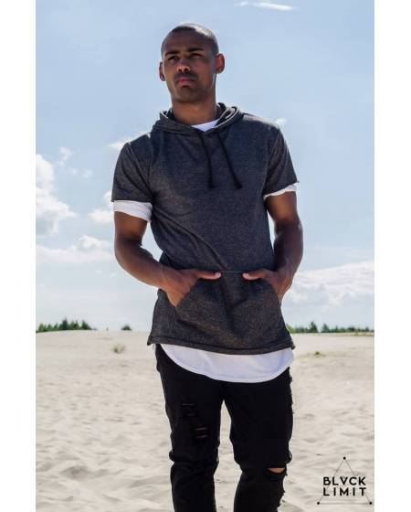 Футболка з капюшоном сіра