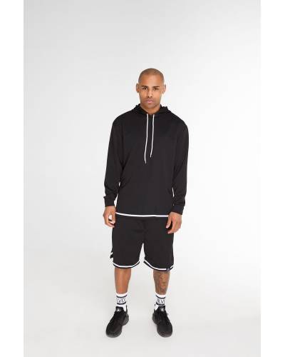 Худи мужской структурный с полоской внизу черный