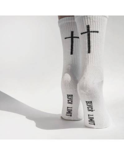 Носки женские принт Крест белые