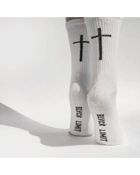 Носки женские принт Крест белые