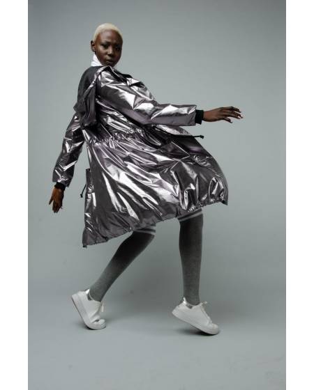 Raincoat women's Metallic metal