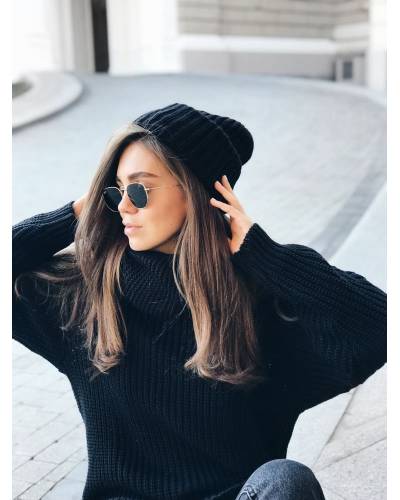 Шапка женская вязаная женская черная