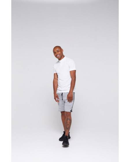 Men's shorts with stripes gray