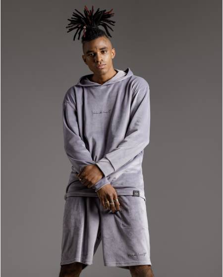 Shorts velor script gray