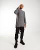 Свитер мужской удлиненный с разрезами серый