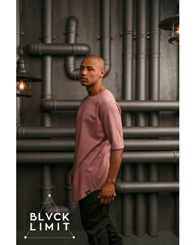 Футболка мужская с округленным низом розовая