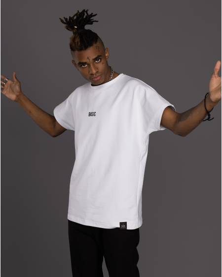 Футболка OVERSIZE зі вишивкою BASIC біла