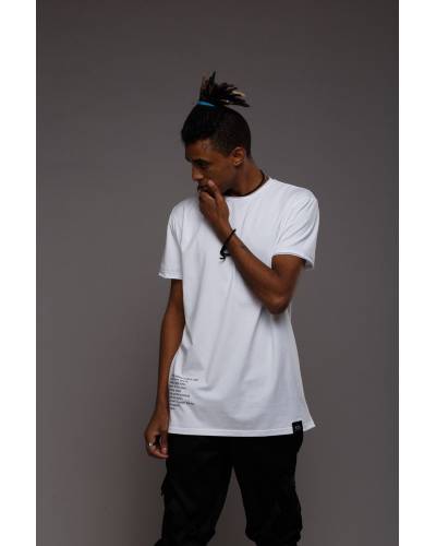Футболка с разрезами и боковым принтом белая