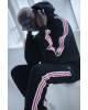 Women's Sport hoody with stripes black