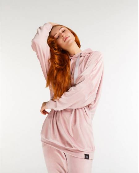 Hoody velor women powder