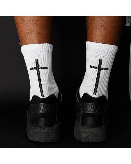 Носки мужские принт Крест белые