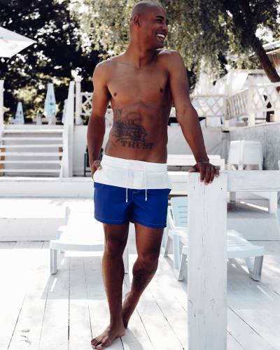 Плавки мужские бело-синие