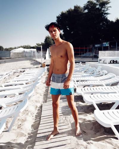 Плавки мужские серый-белый-голубой