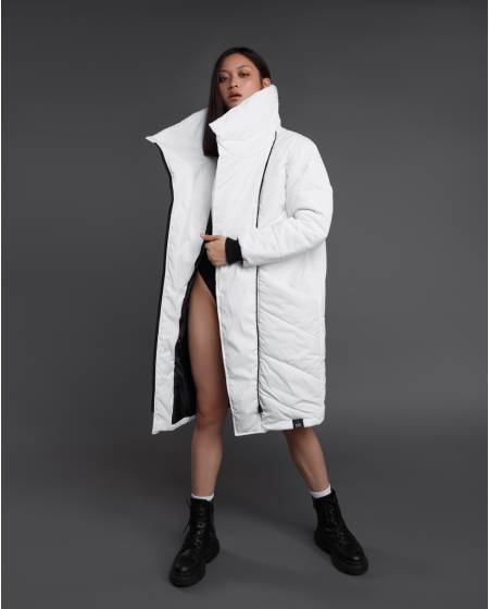 Пуховик жіночий ACE високе горло білий