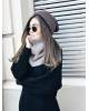 Scarf cowl women's knit light brown