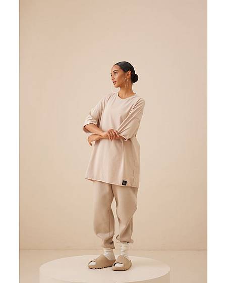 Woman's T-shirt Color basic Tapioca 2