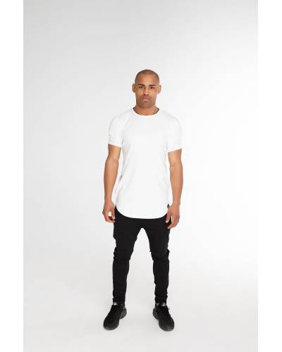 Футболка мужская базовая с круглым низом белая