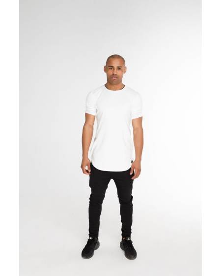 T-shirt for men basic with a round bottom white