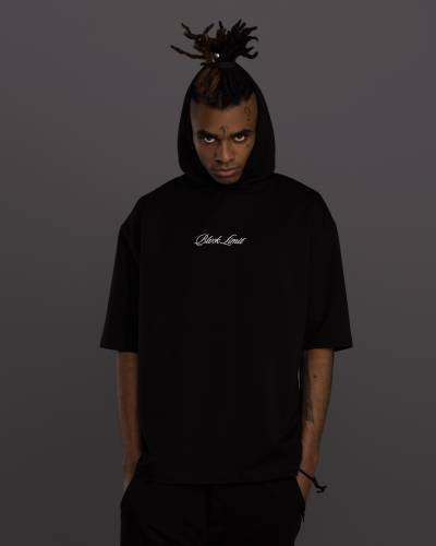 Футболка мужская с капюшоном BLVCK LIMIT черная