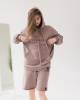 Худи женский OVERSIZE с вышивкой ЭЙФОРИЯ мокко