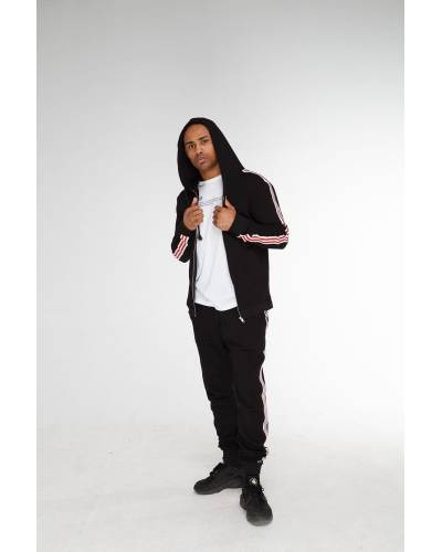 Худи с лампасами мужское черный