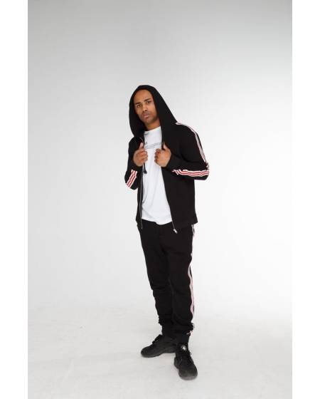 Худі з лампасами чоловіче чорний