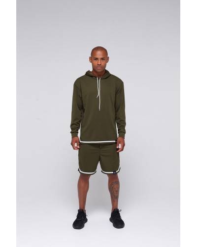 Худи структурный с полоской внизу - хаки