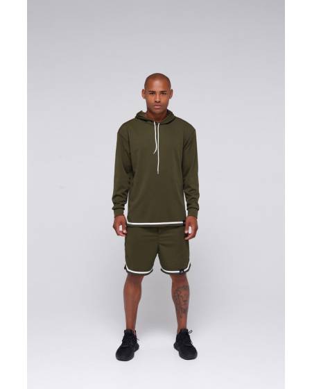 Худі структурний з смужкою внизу - хакі