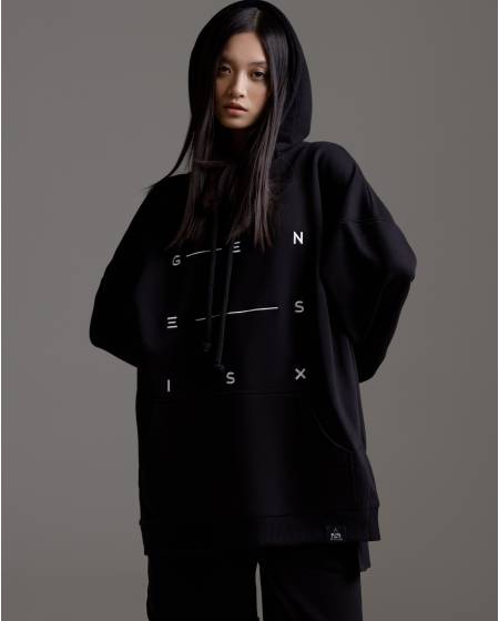 Unisex hoodie oversize GENESIS black