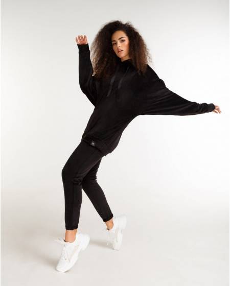 Hoody women black velor