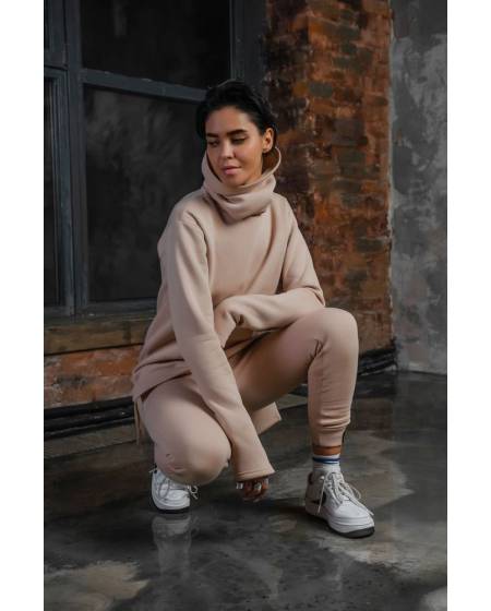 Longsleeve female clamp on fleece beige