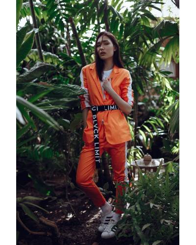 Пиджак женский OVERSIZE с лампасами Papaya Smothue оранжевый