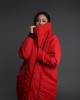 Пуховик женский ACE высокое горло красный