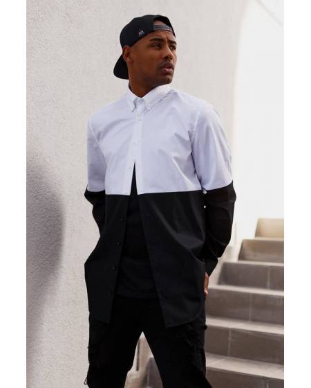Рубашка мужская удлиненная White and Black