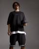 Шорты мужские черные трикотажные с белой полосой внизу