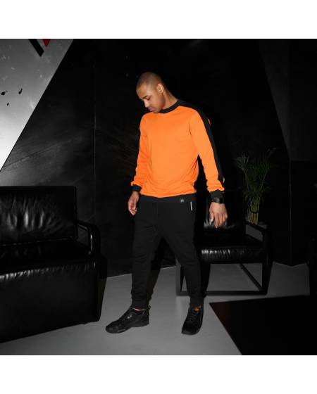 Штани чоловічі спортивні з білою блискавкою на кишені чорні