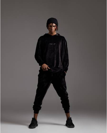 Штаны мужские велюр черные