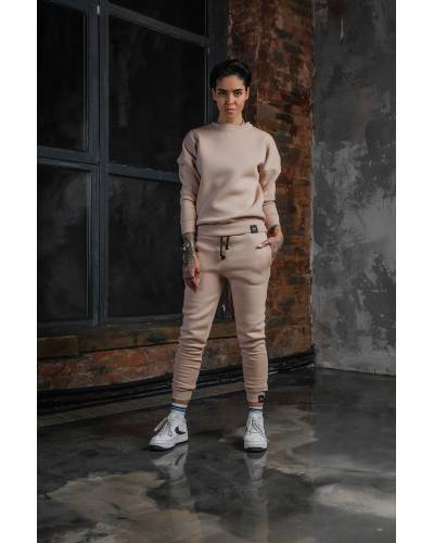 Sweatshirt female OVERSIZE on fleece beige