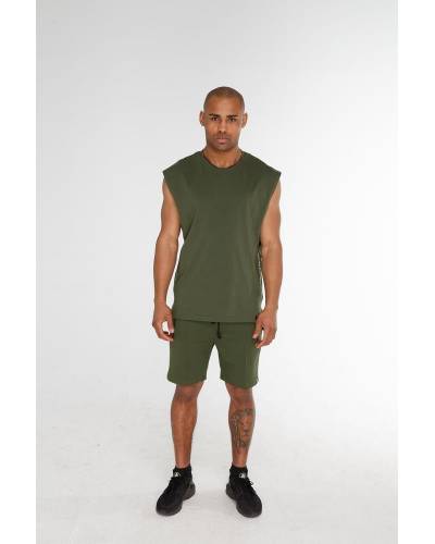 Безрукавка чоловіча з боковим принтом зелена