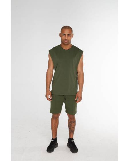 Безрукавка чоловіча з боковим принтом зелена