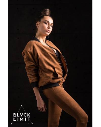 Бомбер жіночий Street еко-замш рудий