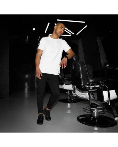 Mens t-shirt with stripes white
