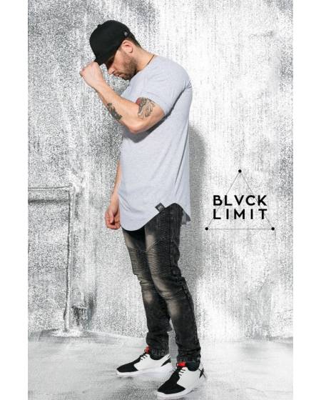 Men's t-shirt with rounded hem in grey