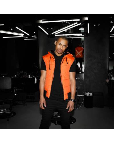 Жилет мужской принт Х handmade оранжевая