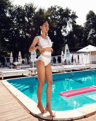 Купальник сітка білий