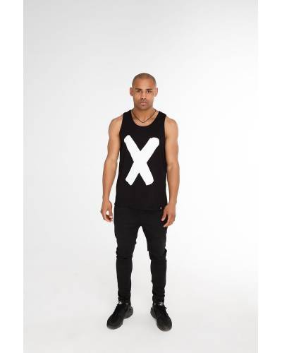 Майка мужская принт Х черная