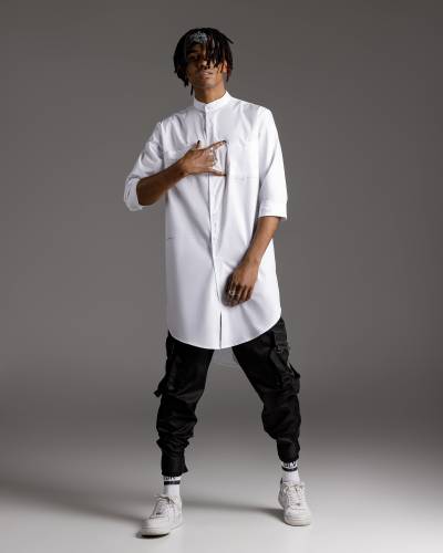 Рубашка белая extra long draft