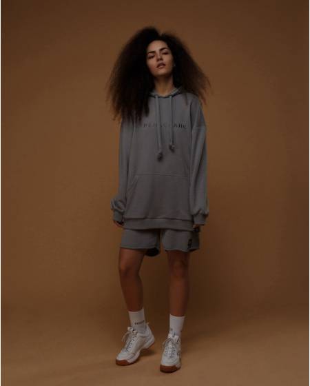 Шорти жіночі OVERSIZE з вишивкою est. MMXIII сірі