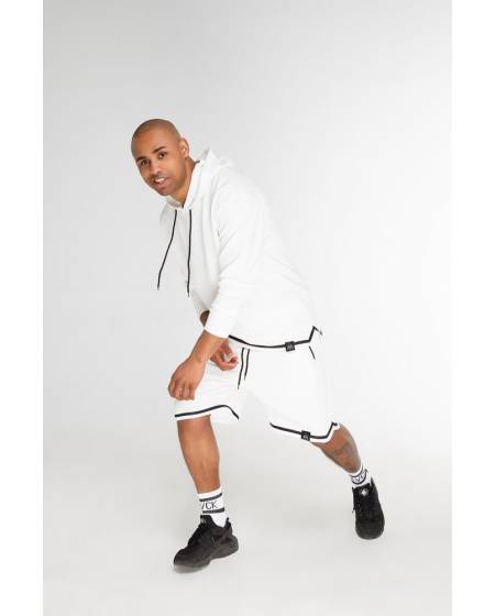 Men's structural shorts with a strip of white below