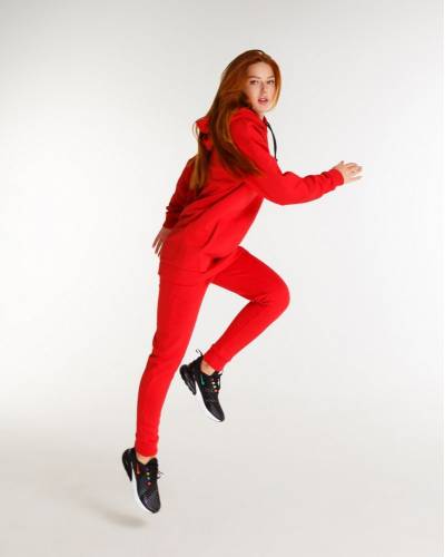 Штаны женские на флисе красные